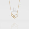 Natural Black Onyx Interlock Pendant Necklace with 18" Chain