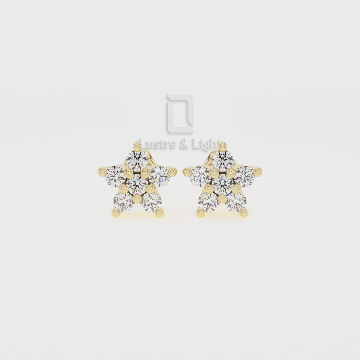 Natural Citrine Flower Stud Earrings for Women