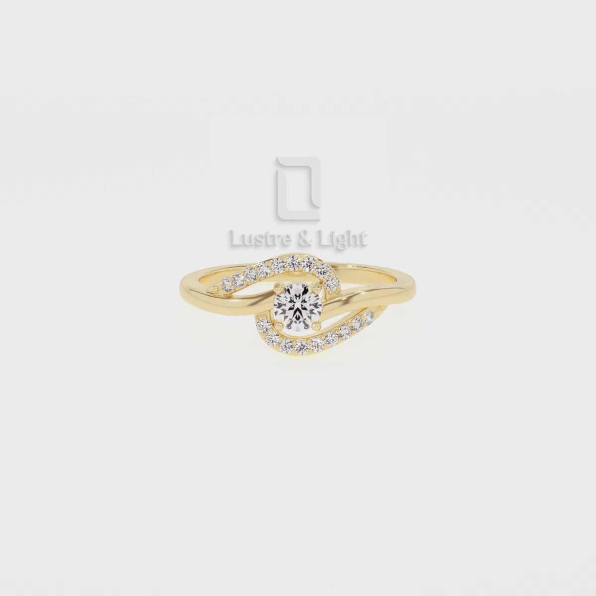 Natural Citrine Infinity Solitaire Rings for Women with Moissanite