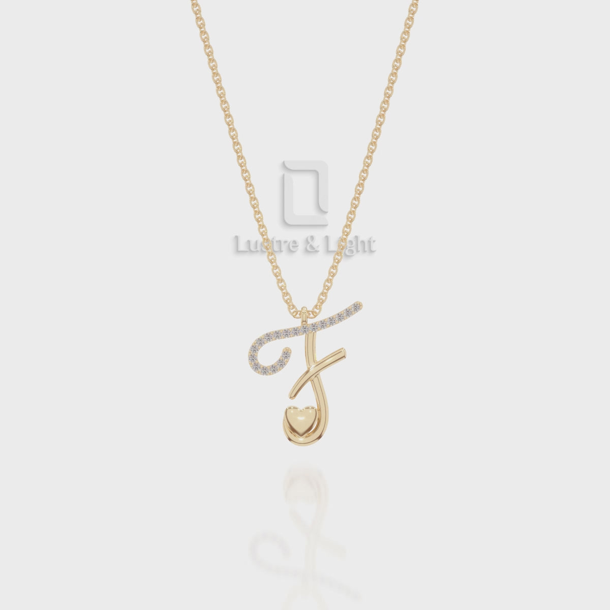 Moissanite Initials Pendant Necklace for Women with 18" Chain