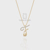 Moissanite Initials Pendant Necklace for Women with 18" Chain