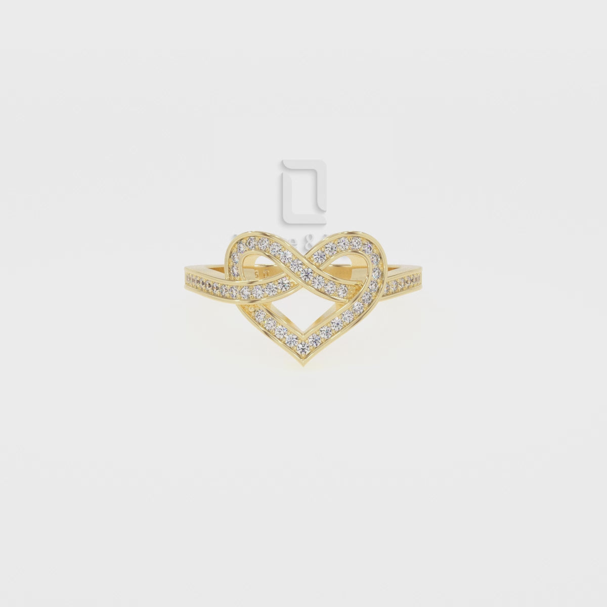 Natural Pink Tourmaline Infinity Knot Heart Promise Rings for Women