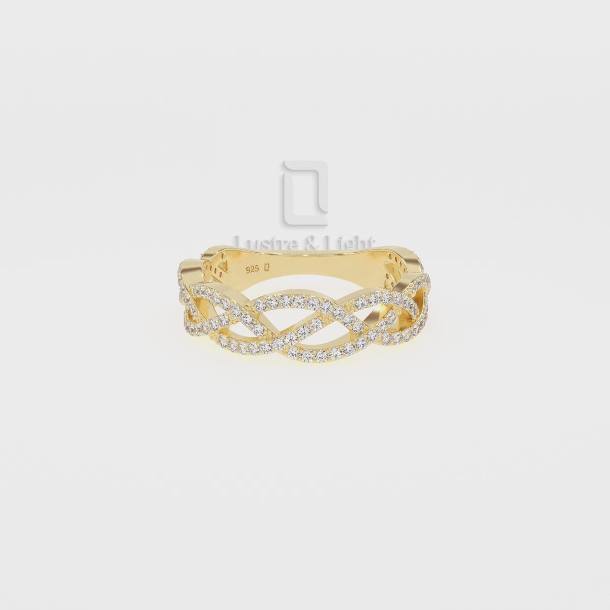 Natural Pink Tourmaline Twisted Braided Wedding Band Rings for Women