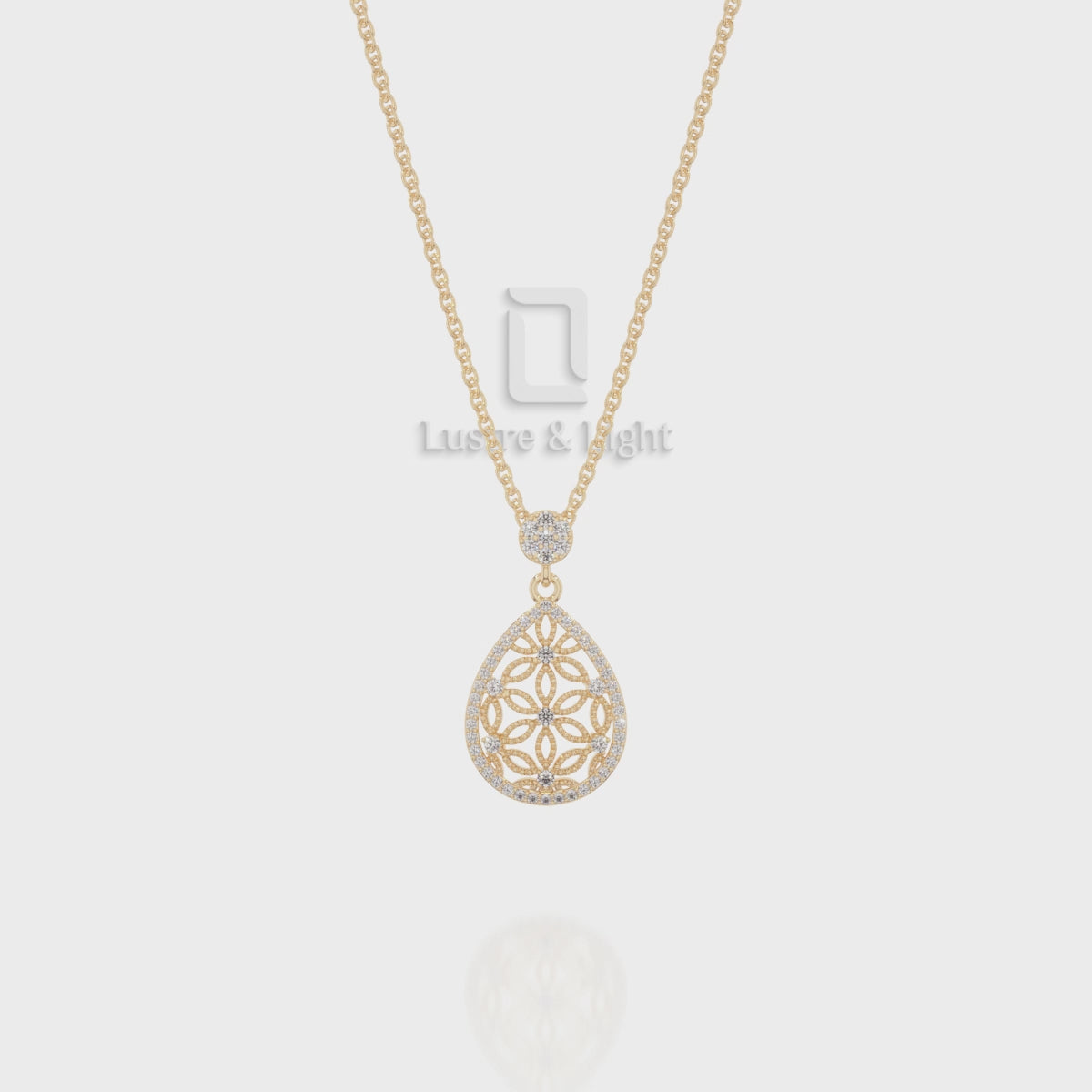 Natural Black Onyx Designer Pendant Necklace with Moissanite (18" Chain)