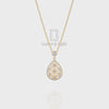 Natural Black Onyx Designer Pendant Necklace with Moissanite (18" Chain)