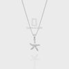 Moissanite Starfish Pendant Necklace with 18" Chain
