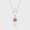 Natural Black Onyx Inner Power Pendant Necklace with Moissanite (18" Chain)