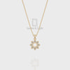 Natural Black Onyx Flower Pendant Necklace with 18" Chain