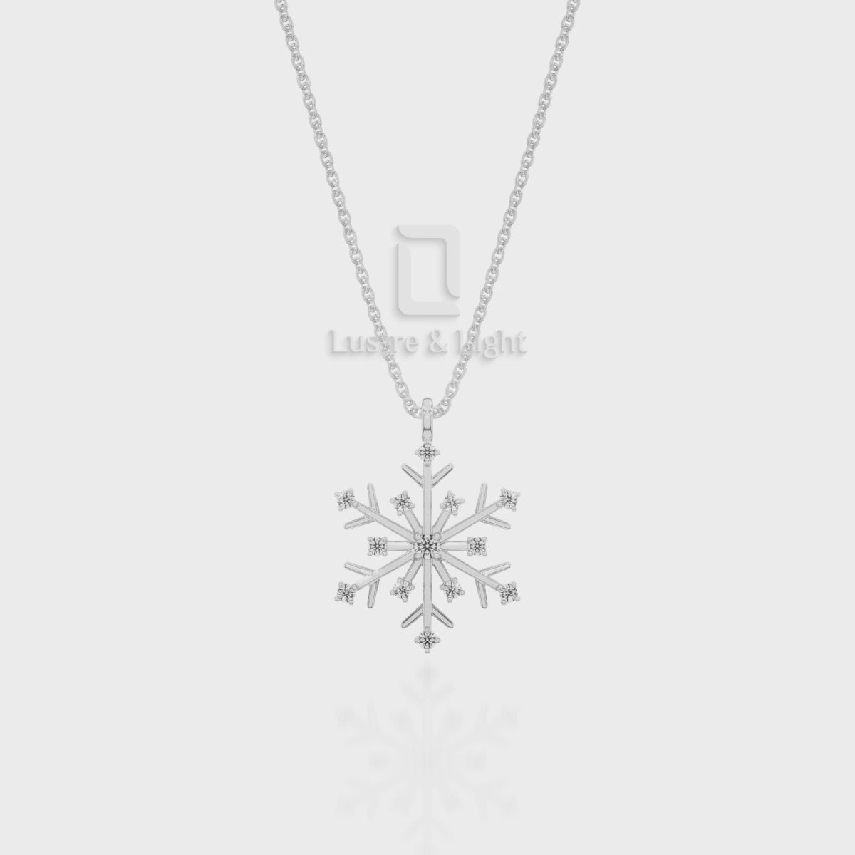 Natural Black Onyx Snowflake Pendant Necklace with Moissanite (18" Chain)