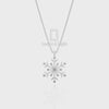 Natural Black Onyx Snowflake Pendant Necklace with Moissanite (18" Chain)