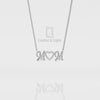 Natural Black Onyx Mom Heart Pendant Necklace with 18" Chain