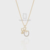 Moissanite Initials Pendant Necklace for Women with 18" Chain