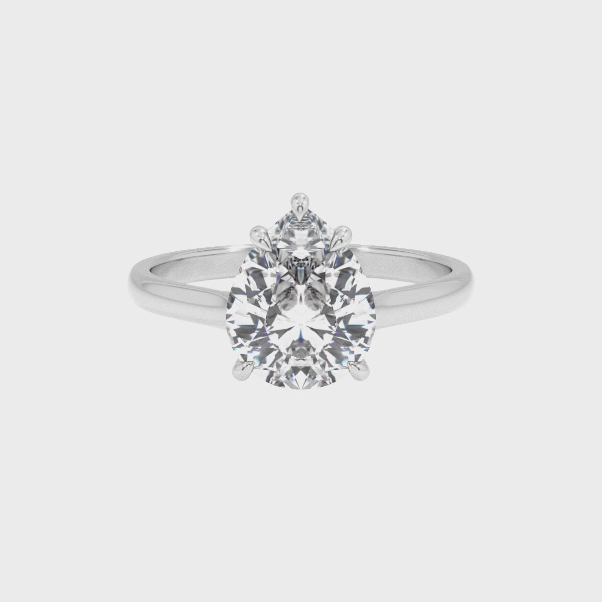 lab grown moissanite pear solitaire engagement ring