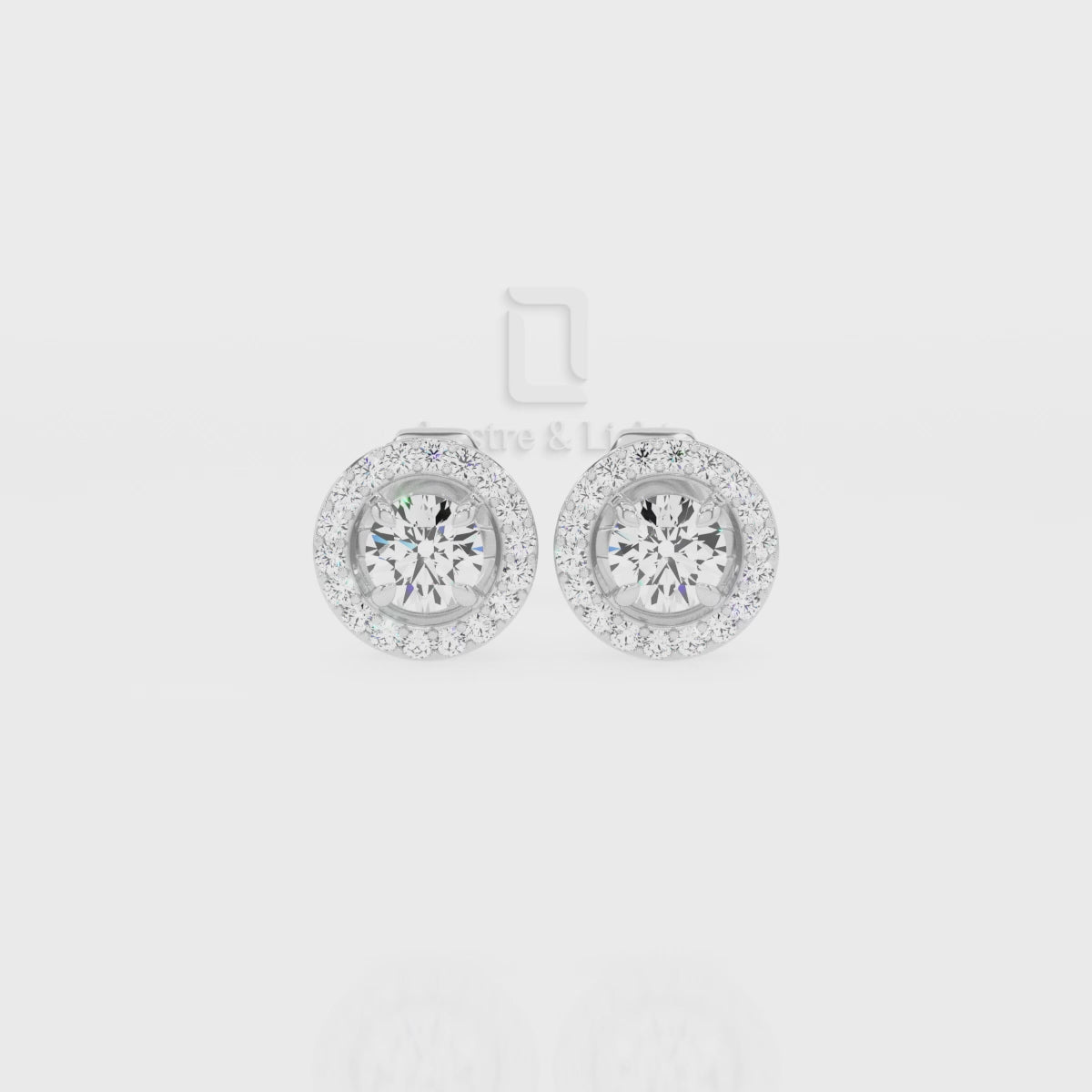 Natural Ruby Round Halo Stud Earrings for Women with Moissanite