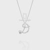 Moissanite Initials Pendant Necklace for Women with 18" Chain