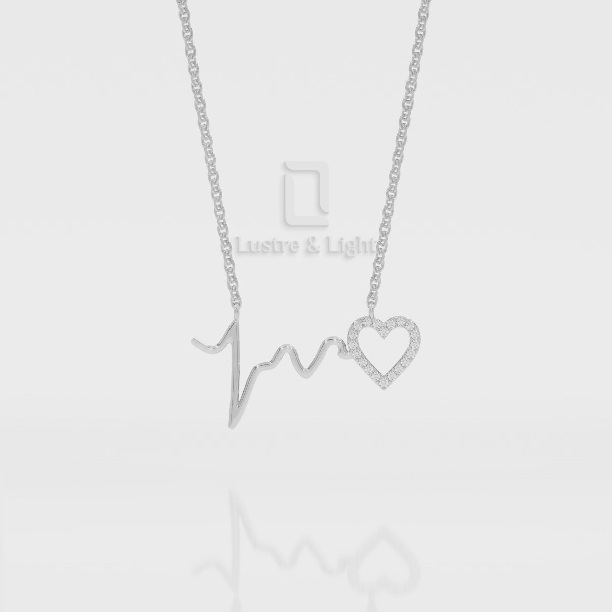 Natural Ruby Heartbeat Pendant Necklace with 18" Chain