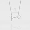 Natural Ruby Heartbeat Pendant Necklace with 18" Chain