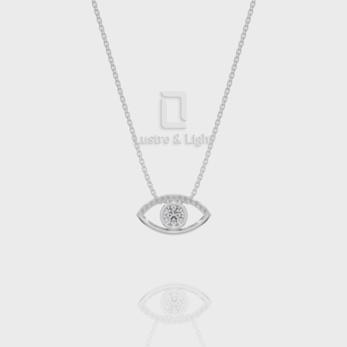 Natural Black Onyx Evil Eye Pendant Necklace with Moissanite (18" Chain)