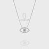 Natural Black Onyx Evil Eye Pendant Necklace with Moissanite (18" Chain)
