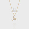 Moissanite Initials Pendant Necklace for Women with 18" Chain