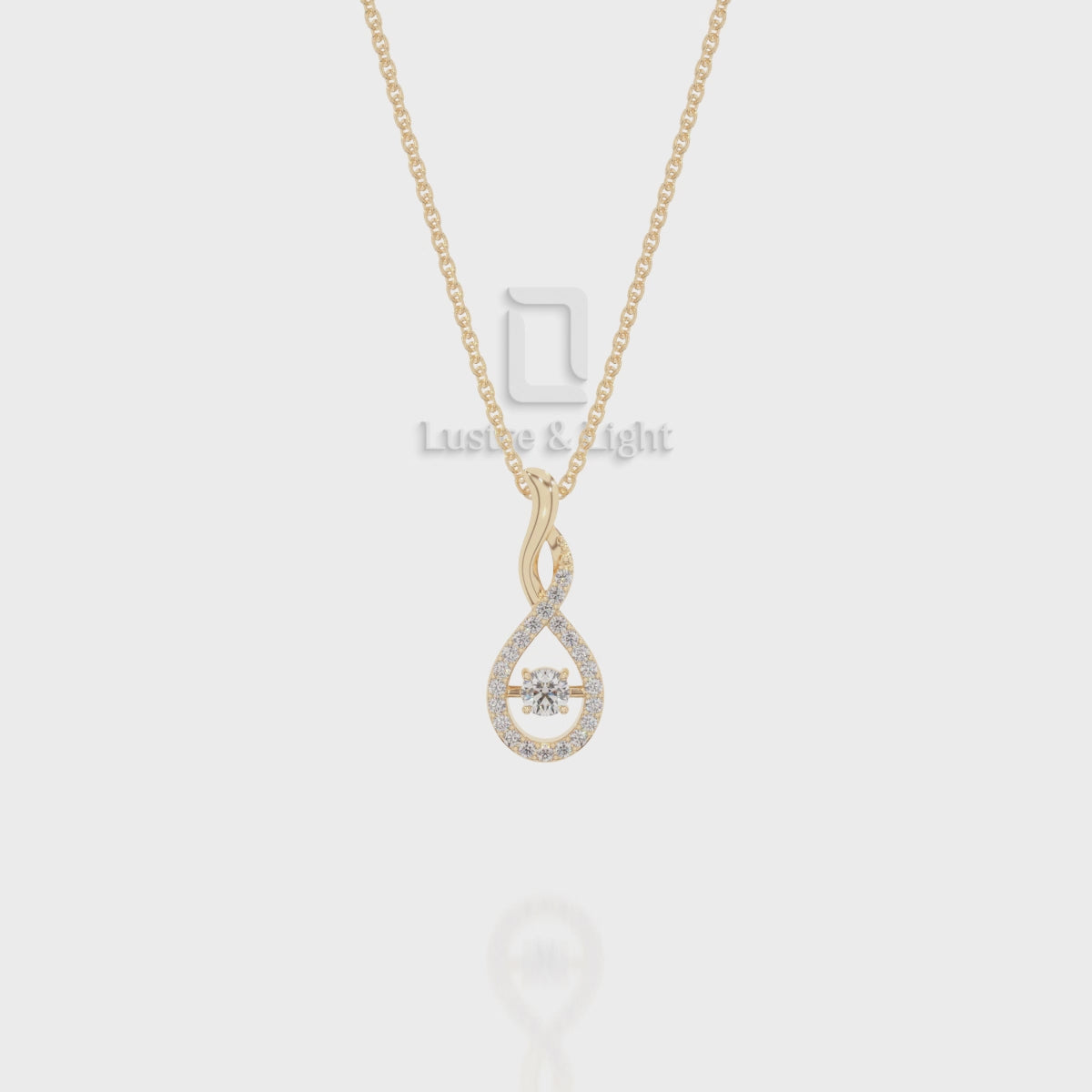Natural Black Onyx Infinity Pendant Necklace with Moissanite (18" Chain)