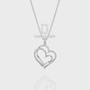 Natural Black Onyx Double Heart Pendant Necklace with 18" Chain