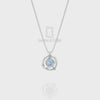 Natural Black Onyx Galaxy Pendant Necklace with Moissanite (18" Chain)