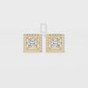 Moissanite Princess-Cut Halo Stud Earrings for Women