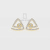 Natural Citrine Triangle Stud Earrings for Women
