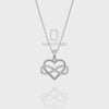 Natural Black Onyx Infinity Heart Pendant Necklace with 18" Chain