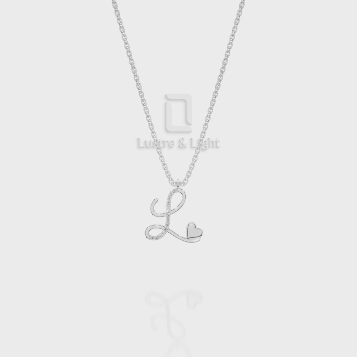 Moissanite Initials Pendant Necklace for Women with 18" Chain