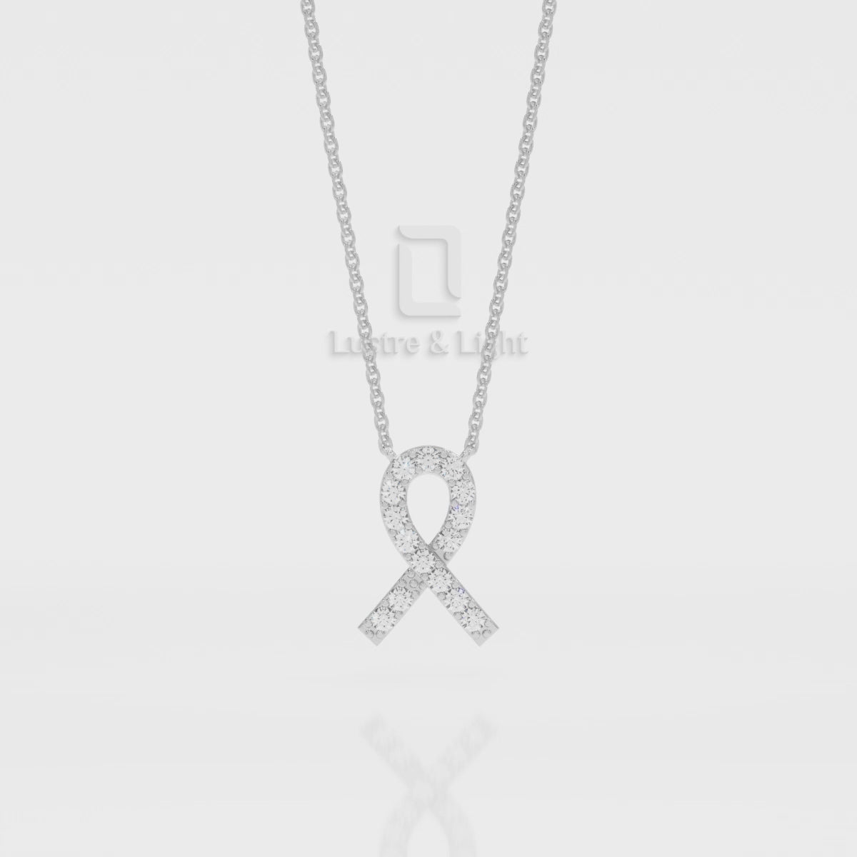 Natural London Blue Topaz Cancer Ribbon Pendant Necklace with 18" Chain