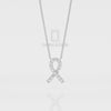 Natural London Blue Topaz Cancer Ribbon Pendant Necklace with 18" Chain
