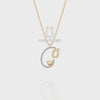 Moissanite Initials Pendant Necklace for Women with 18" Chain