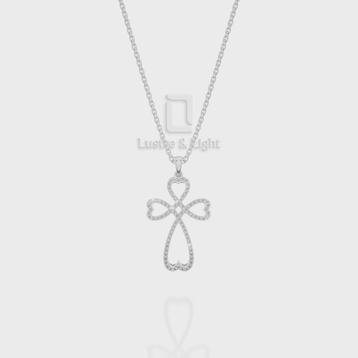 Natural Black Onyx Infinity Cross Pendant Necklace with 18" Chain