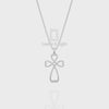 Natural Black Onyx Infinity Cross Pendant Necklace with 18" Chain