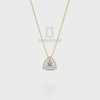 Moissanite Solitaire Halo Pendant Necklace with 18" Chain