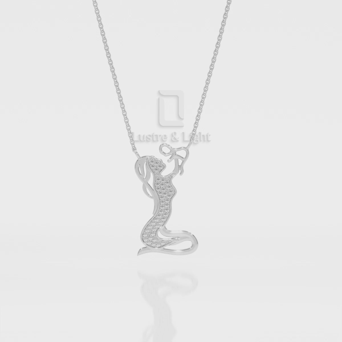 Natural Blue Sapphire Mother Child Pendant Necklace with 18" Chain