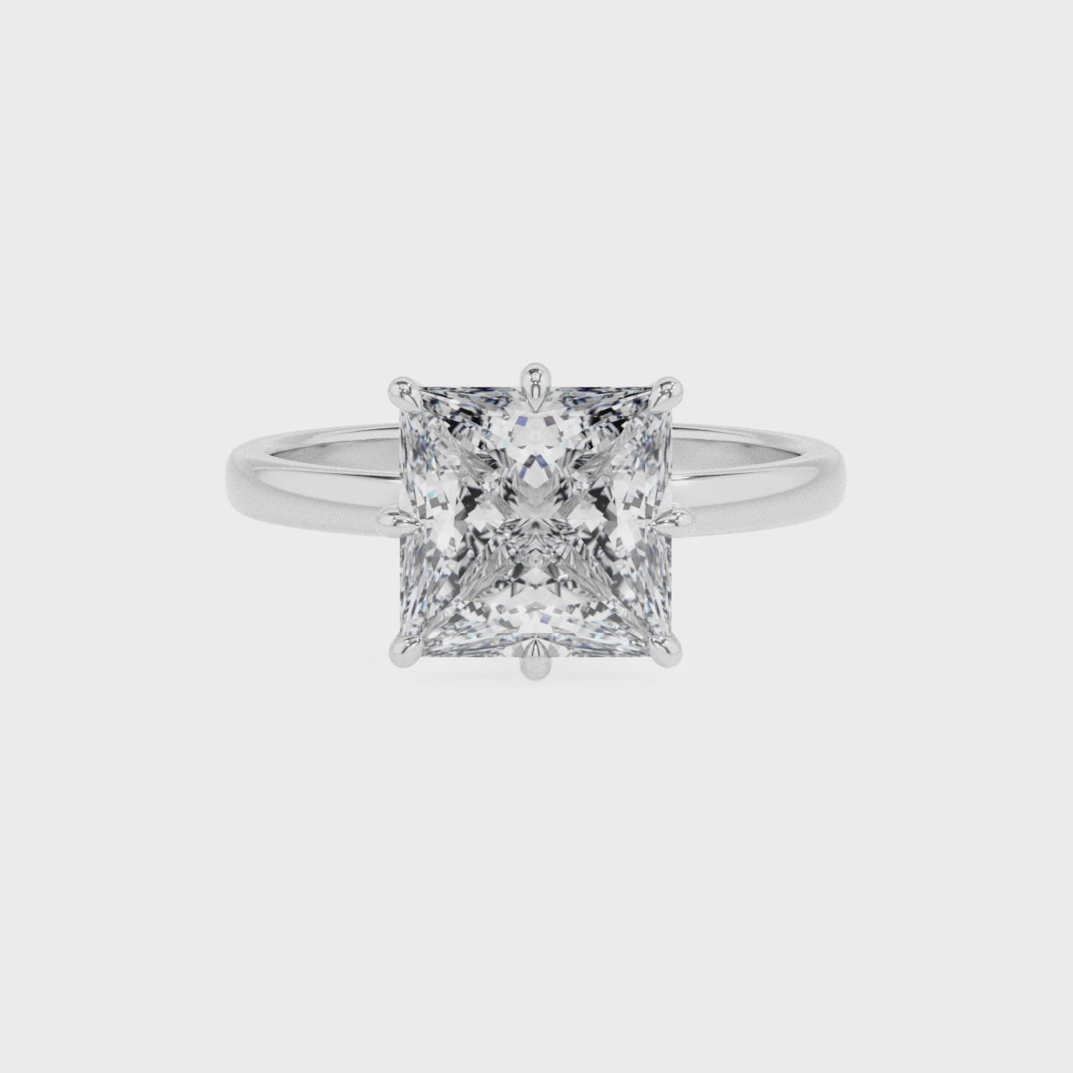 lab-grown moissanite princess solitaire engagement ring