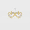 Natural Citrine Heart in Heart Stud Earrings for Women
