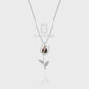 Natural Black Onyx Tulip Pendant Necklace with Moissanite (18" Chain)