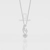 Natural Black Onyx Mother Child Heart Pendant Necklace with 18" Chain