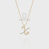 Moissanite Initials Pendant Necklace for Women with 18" Chain