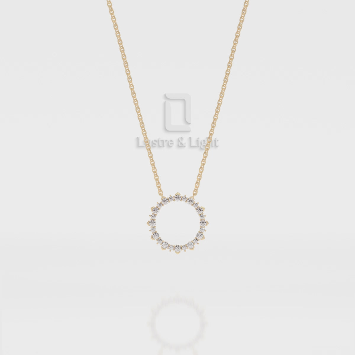Natural Black Onyx Sun Pendant Necklace with Moissanite (18" Chain)