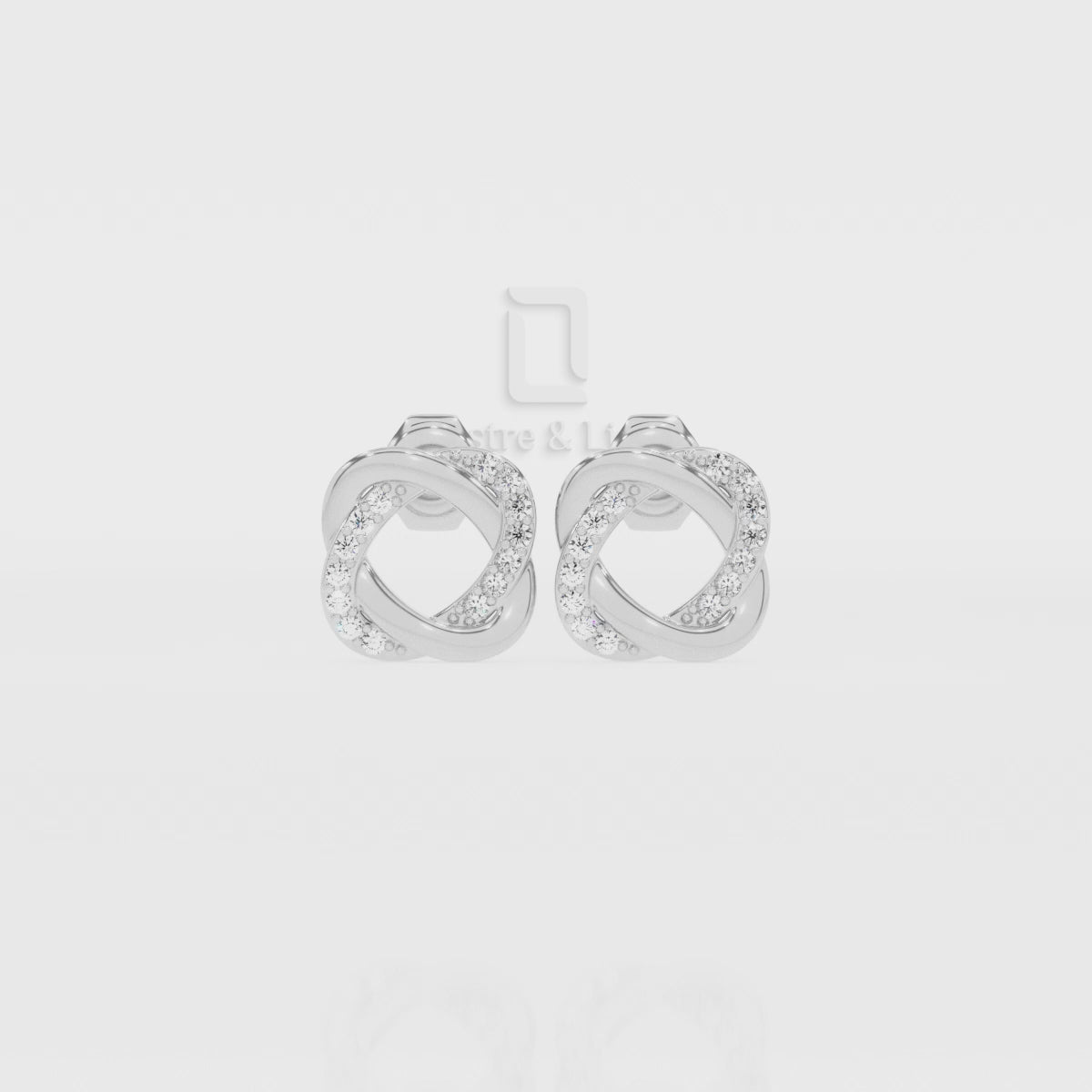 Natural Ruby Knot Love Stud Earrings for Women