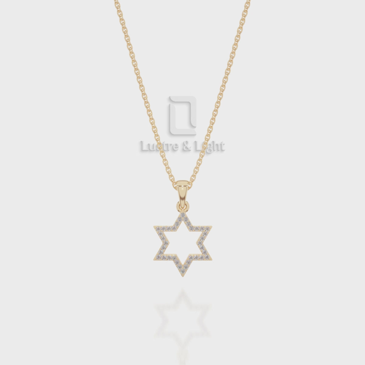 Natural Black Onyx Star of David Pendant Necklace with 18" Chain