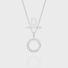Natural Black Onyx Circle of Life Pendant Necklace with 18" Chain