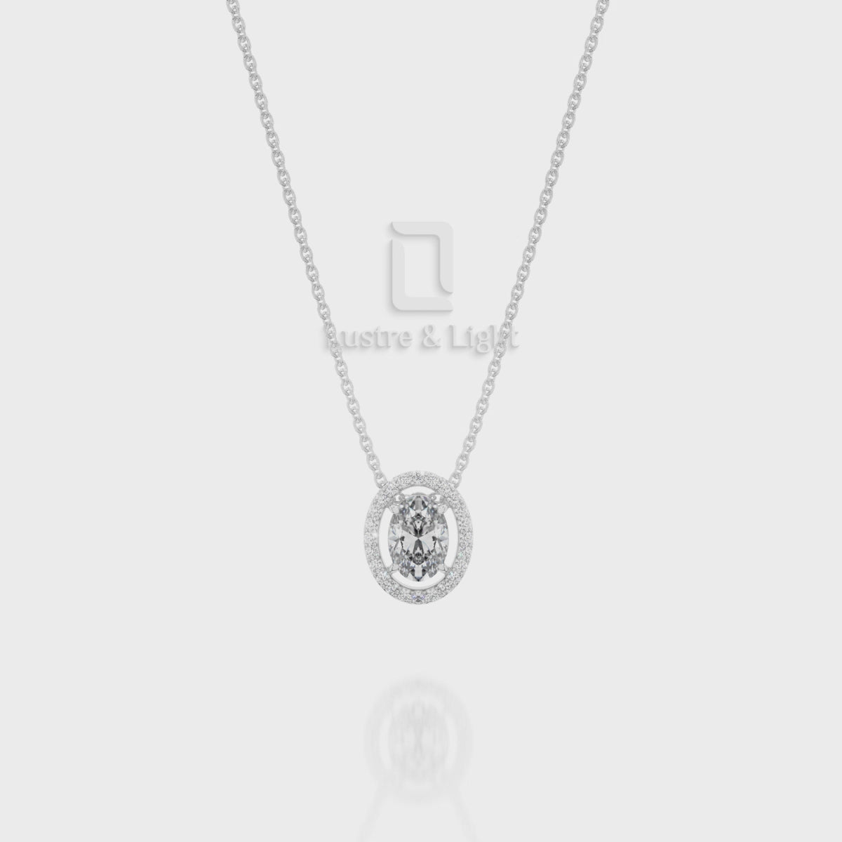 Natural Black Onyx Solitaire Halo Pendant Necklace with Moissanite (18" Chain)