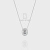 Natural Black Onyx Solitaire Halo Pendant Necklace with Moissanite (18" Chain)