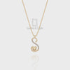 Moissanite Initials Pendant Necklace for Women with 18" Chain